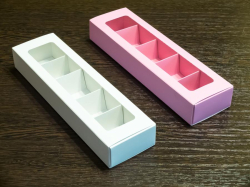 Изображение Коробка для конфет белая, 5 ячеек