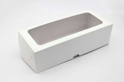 Коробка под рулет с вклеенным окном 330*160*110 (белая) Изображение Коробка под рулет с вклеенным окном 330*160*110 (белая)