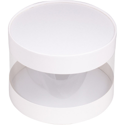 Изображение Коробка под бенто-торт ШЛЯПНАЯ прозрачная диам.120мм выс.120 мм (белая)