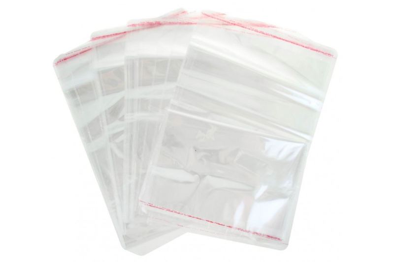 Изображение Пакетики 8*14 см с липким краем, 100 шт