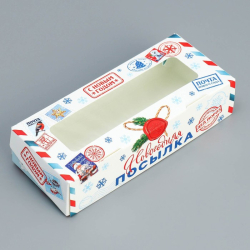 Изображение Коробка под 16 конфет «Вкусный новый год» 17,7 х 17,7 х 3,8 см