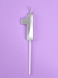 Изображение Свеча в торт «Грань», цифра "0", 13 см, розовая