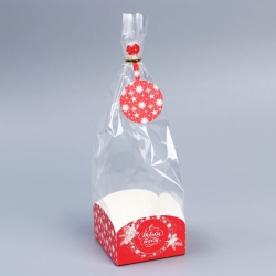 Изображение Пакет с коробкой «Новогодний подарок», 9 × 9 × 35 см