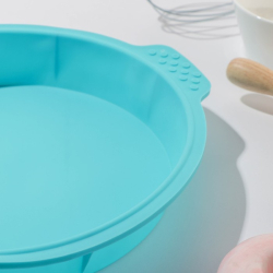 Изображение Форма силиконовая для выпечки «Круг с ручками», 26×29×4,5 см, внутр. d=24 см