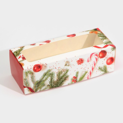 Изображение Коробка для рулета «Новогодняя классика», 26 х 10 х 8 см