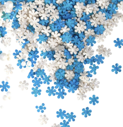 Изображение Посыпка сахарная Снежинки перламутровые (белые, голубые, синие) 50 гр