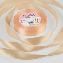 Изображение Лента атласная нежно-персиковая №07 2 см, 22 м