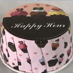 Изображение Капсула с ламинацией Розовая с кексом